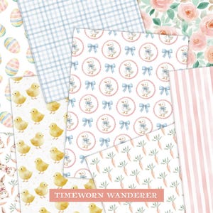 Watercolor Easter Seamless Patterns, Pastel Spring Digital Paper Pack ...