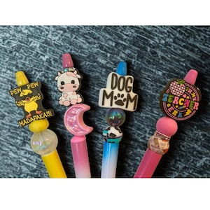 Collection de stylos avec perles - Styles amusants, sarcastiques et colorés - Grande variété de motifs amusants