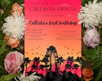 Invito Callista Fiesta modello Canva personalizzato e modificabile - Tema del festival