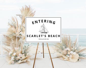 Modello per cartello di compleanno Cousins Beach: L'estate in cui sono diventata carina (Canva modificabile, due dimensioni)