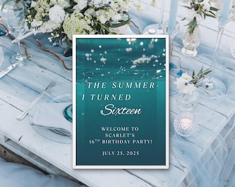 The Summer I Turned Pretty - Birthday Sign Template - Includes Two Sizes
