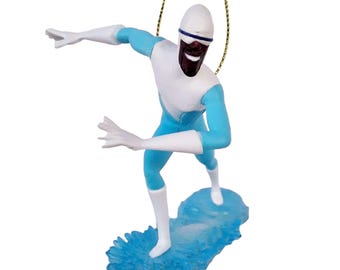 Figura de adorno de superhéroe Frozone, figura de héroe, adorno navideño, regalo, decoración, coleccionable, de la película de Disney Los Increíbles
