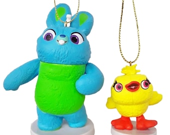 Bunny and Ducky Ornaments Figure Figurine Pal Woody Christmas Ornament Gift Decor Collectible from Disney Movie Toy Story
