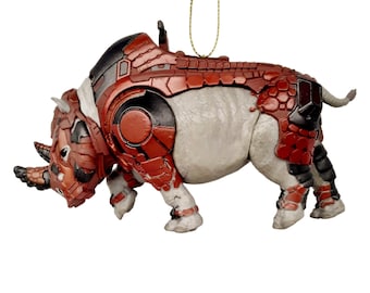 Figurine ornement rhinocéros rhinocéros figurine Combat Wakanda décoration de Noël cadeau déco à collectionner du film Disney Black Panther