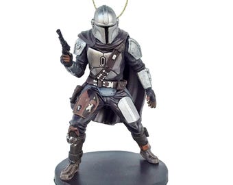 Mandalorian Ornament Figure Figurine Mando Hero Christmas Ornament Gift Decor Collectible from Disney TV Series The Mandalorian