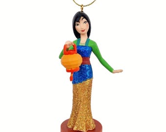 Princess Mulan Ornament Figure Figurine Golden Dress Christmas Ornament Gift Decor Collectible from Disney Movie Mulan