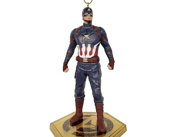 Captain America SuperHero Ornament Figure Figurine Avenger Christmas Ornament Gift Decor Collectible from Disney Movie Avengers: Endgame