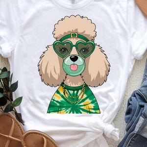 Cute Poodle St. Patrick's Day Png, Dog PNG, Cute Dog Coquette St Patty's Day png, Lucky PNG, St Patricks Coquette Png, Irish Png
