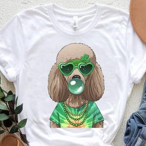 Poodle St. Patrick's Day Png, Dog PNG, Cute Dog Coquette St Patty's Day png, Lucky PNG, St Patricks Coquette Png, Irish Png