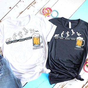 面白い仕事のSVG PNGピクトグラムウィークデザイン、月曜日から金曜日までビールジョッキに飛び込む棒人間、デジタルダウンロードオフィスシャツ、ビール愛好家