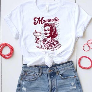 Mom SVG PNG Mamacita Needs a Margarita Funny Quote, Retro Vacation Design, Cinco de Mayo Clipart for Cricut & Sublimation Tees, Mugs, Crafts