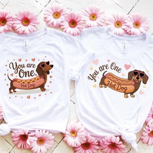 Wiener Dog SVG PNG You Are One Hot Dog Funny Dachshund w Heart Sunglasses, Cute Dog Lover Cricut File, Pet Parent Sticker Sublimation Design