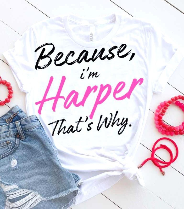 Harper SVG PNG Pink Handwritten Name Png Personalized Girl Name Design ...