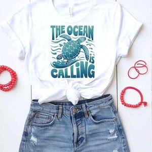 Sea Turtle SVG PNG Bundle The Ocean Is Calling Quote, Ocean Lover Clipart, Beach Sublimation Design, Marine Life Graphic Cricut/Silhouette