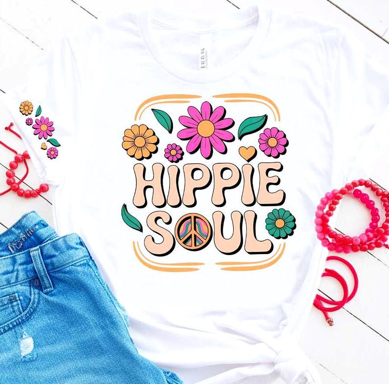 Boho SVG PNG Bundle 4 Designs Hippie Soul Retro Groovy PNG Vintage ...