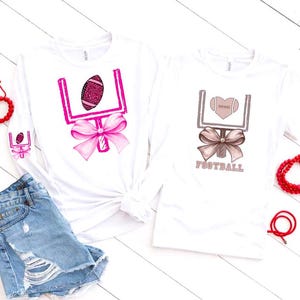 Football SVG PNG 2 Versions Bundle Women's Football Bow Designs Mix and Matching Game Shirts