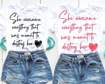 Women SVG PNG Bundle She Overcame Everything Quote, Strong Woman SVG for Cricut, Sublimation, Shirts, Totes, Digital Feminist Design Files