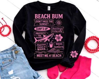 Summer Beach SVG PNG Bundle 3 Mix and Match Versions Beach Bum Vacation Surf PNG Shirt Graphics