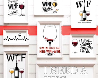 Paquete SVG PNG de vino, frases divertidas sobre vino, citas humorísticas para amantes del vino, diseños para fiestas de cata de vinos, gráficos de bebidas, SVG de humor para adultos, decoración de bares