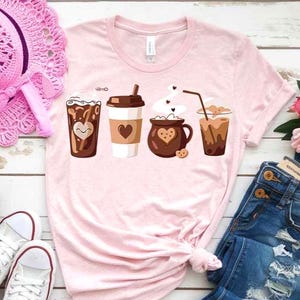 Coffee SVG PNG – Funny Coffee Lover Clipart, Four Coffee Drinks Design, Barista Kitchen Wall Art, Gift for Coffee Addicts Cricut Sublimation