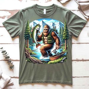 Funny Father’s Day SVG PNG Bigfoot Fishing Design for Dads, Sasquatch Lake Adventure Graphic for Outdoorsmen Cricut shirts, Mugs, Dad Gifts