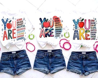 Du är SVG PNG 3 designer snäll modig smart älskad lärare affirmationer mixa och matcha grafik