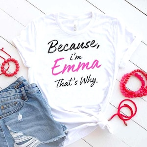 Emma SVG PNG Pink Handwritten Name, Personalized Girl Name Sassy Shirt Design