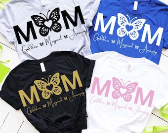 Mom SVG PNG Bundle &quot;Goddess Magical Amazing&quot; Butterfly png Mother&#39;s Day Graphic Cricut Design For Mom Gift, Mom Quote Digital Download