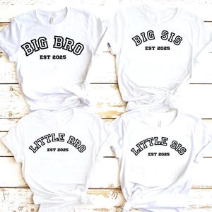 Big Sister SVG PNG Bundle Big Sis, Little Sis, Big Bro, Little Bro Matching Family Designs for Cricut, Sublimation, Fun Baby Reveal & Shirts