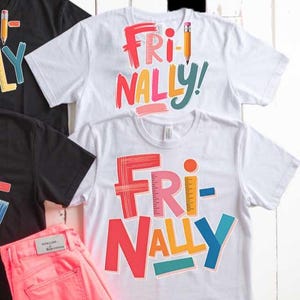 Teacher SVG PNG FRI-nally! Pencil and Ruler Graphic for Kids and Educators, Fun School Design Cricut, Sublimation Stickers, Classroom Decor