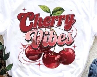 Vintage Cherry PNG, Cherry Graphic SVG, Fruit graphic, Summer Food lover, Foodie Cherry Lover png, Retro Cherry svg, Cherries