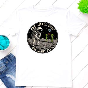 Funny Golf SVG PNG Bundle 3 Versions Space Astronaut One Small Step One Giant Slice Golfing on the Moon Graphics