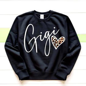 Gigi SVG PNG Bundle 3 Versions Leopard Print Hearts Mix and Match Grandma Name Shirt Graphics