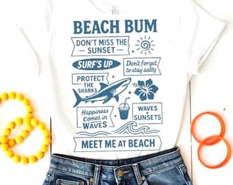Clipart de vacaciones playeras de verano, SVG PNG, estilo retro de sol, arena y surf para sublimación, manualidades vacacionales, camisetas costeras y bolsos de mano.