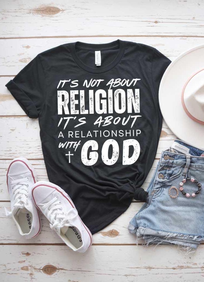 It’s Not About Religion – Bold Faith Statement Graphic Digital Download | PNG & SVG for Spiritual Expression