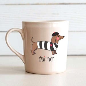 Dachshund SVG 2 Versions PNG Bundle Oui-ner French Dog Pun Design, Mix and Matching Weenie Dog Shirts Graphics