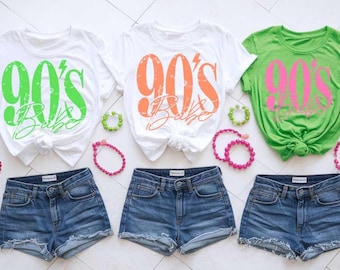 90s Babe SVG PNG Bundle 3 Neon Colors, Y2K Aesthetic for Cricut Retro Girl Digital Design, Colorful Bold Nostalgic Clipart, Instant Download