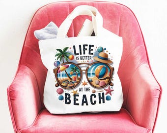 Beach Life SVG PNG 2 Versions Life is Better at the Beach Vacation Shirt Graphics