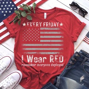 Ich trage Red Freitag SVG PNG Dateien zum Schutz der USA Flagge, Military Support Shirts Crafts