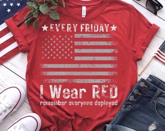 Ich trage Red Freitag SVG PNG Dateien zum Schutz der USA Flagge, Military Support Shirts Crafts