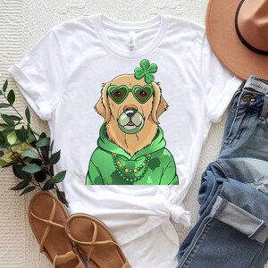 Cute Golden Retriever St. Patrick's Day Png, Dog PNG, Golden Coquette St Patty's Day png, Lucky PNG, St Patricks Coquette Png, Irish Png