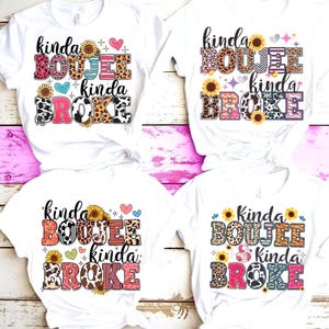 Pacchetto di citazioni divertenti SVG PNG, grafica Kinda Boujee Kinda Broke, download digitale di umorismo impertinente sui soldi per magliette, tazze, bicchieri, progetti Cricut