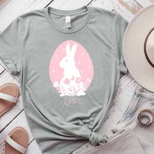 Osterhase PNG SVG, rosa Kaninchen Clipart für Sublimation, rosa Osterei Digital Download für T-Shirts, Tassen, Karten und Heimwerker