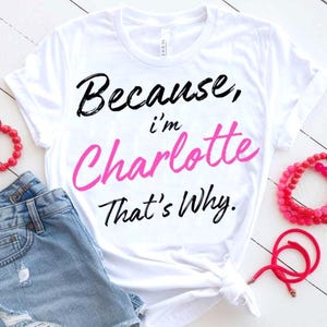 Name SVG PNG Charlotte Script Font Clipart, Pink Handwritten Name for Cricut Personalized Girl Name Design for Women Mugs, Tees, Tote Gifts