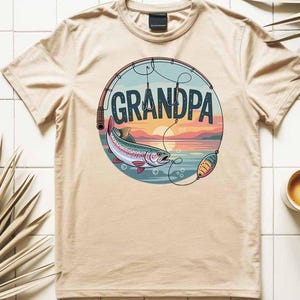 Father’s Day Grandpa Fishing SVG Grandpa and Grandkids Fishing PNG for Shirts, Gifts & Crafts T-Shirt Design, Papa Birthday Gifts, Dad Mugs