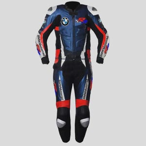 BMW S1000RR Racing Motorbike Cowhide Leather Suit New BMW Motorrad Motorcycle Biker Suit
