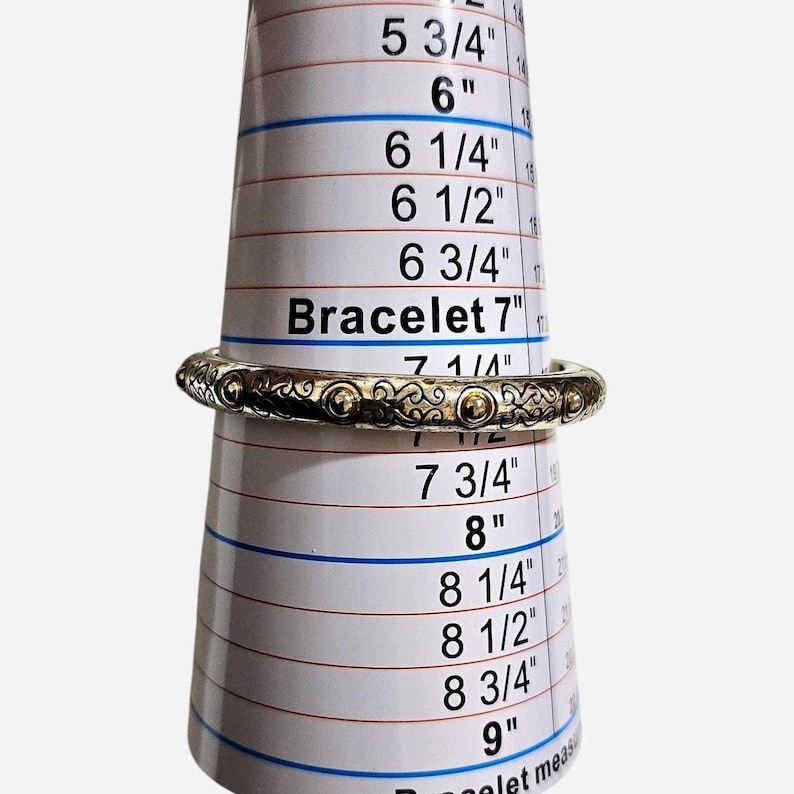 Vintage Brighton silver bangle with gold accents image 3