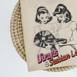 Vinyls & Sesbian Lex Shirt, Sapphic Shirt, Funny Lesbian Shirt, Gifts for Lesbian, LGBTQ Gift, WLW shirts, Vintage Retro Music Shirt, Sappho
