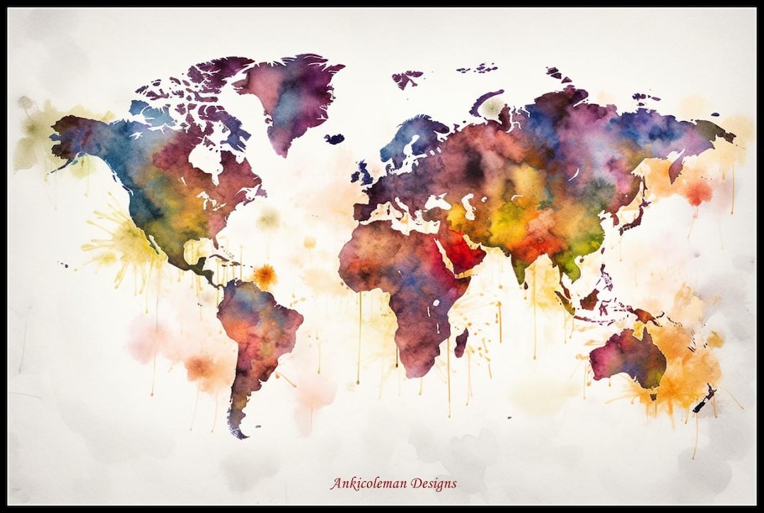 Map of the World Map - Counted Cross Stitch Patterns Printable Chart ...