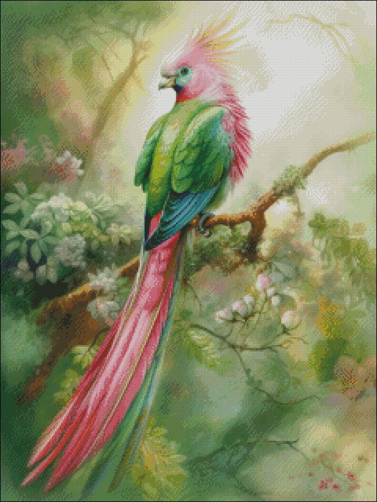 Cross Stitch Kit - Resplendent Quetzal - Bird Cross Stitch Pattern